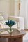 12 Pcs Fake Tulips Artificial Flowers in Vase with Faux Water, Foam Tulip Flower Arrangement with Vase for Home Office Decor, Dining Table Wedding Centerpiece & Mom's Gift (Peacock Blue)